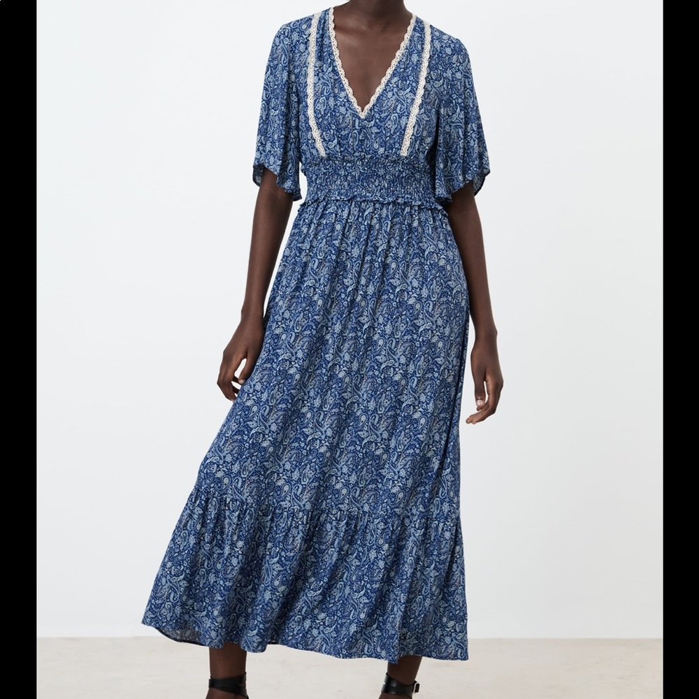 Zara printed midi dress